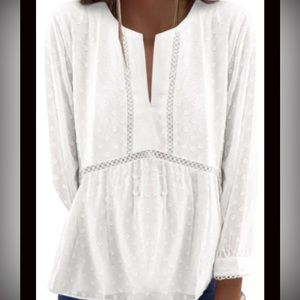 LOFT clip dot peplum blouse